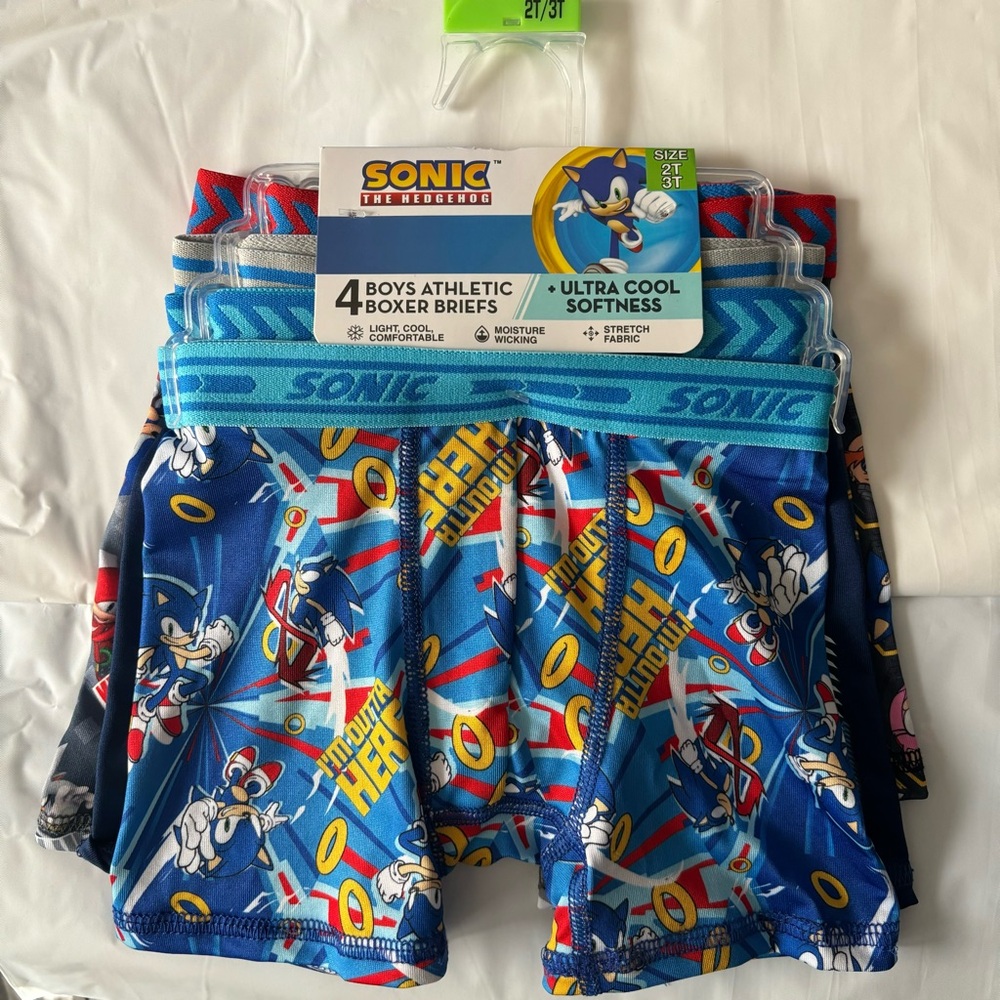 NEW 4 Pack Sonic the Hedgehog Boys' Boxer Briefs